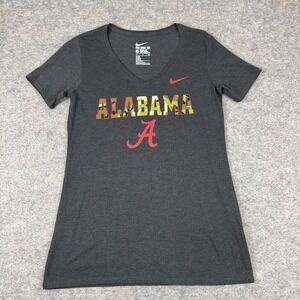 Nike Alabama Crimson Tide T-Shirt Tee Athletic Cut Gray Camo Womens Small S
